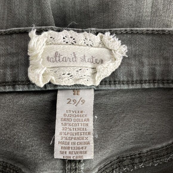 Altar'd State High Rise Skinny Jeans Womens Size 29/9 Exposed Button Fly Green - Picture 6 of 7